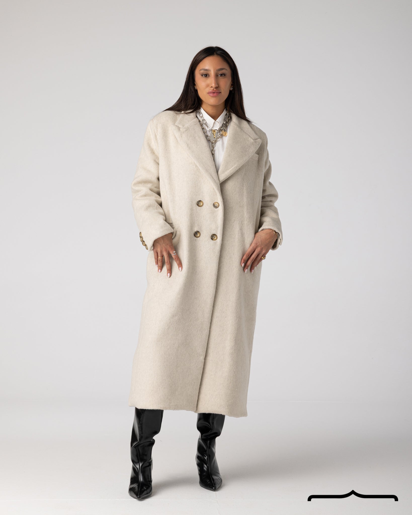 Long Beige Wool Coat