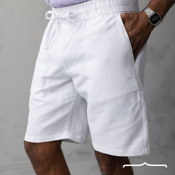 linen short in White