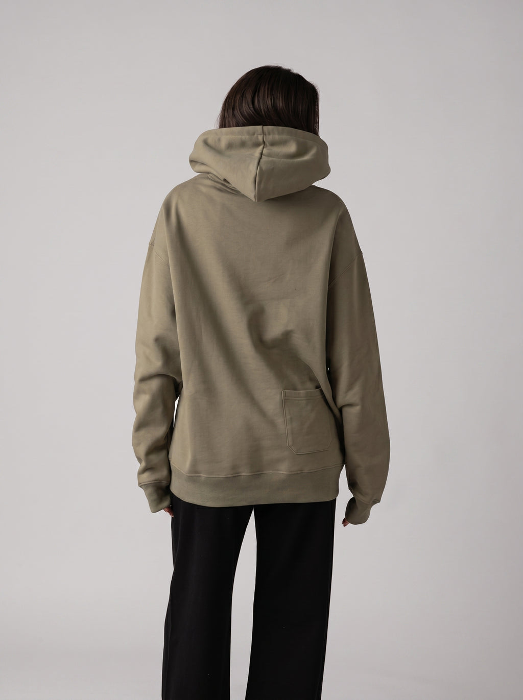 Rubber Logo Basic Hoodie in Olive