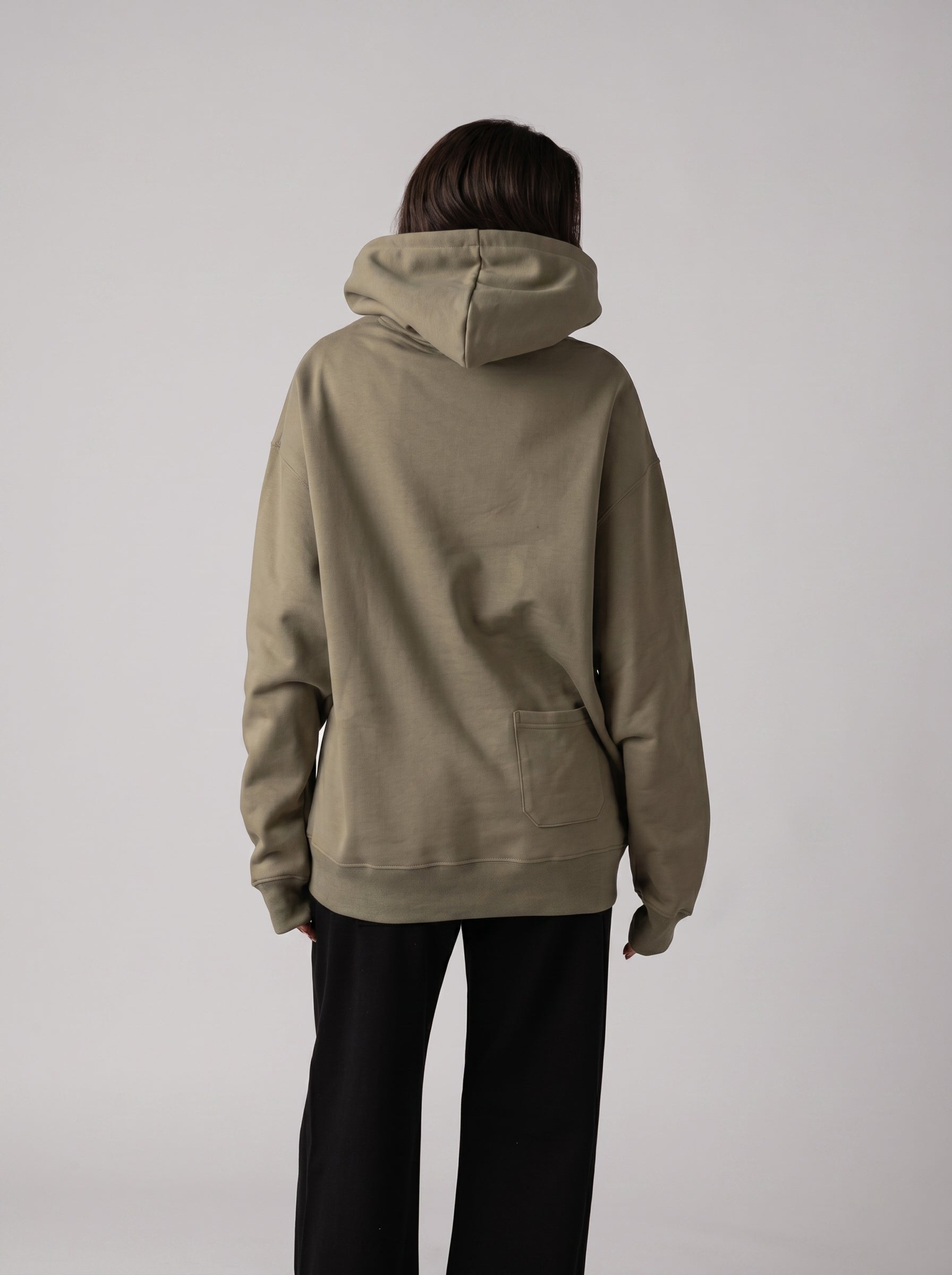 Rubber Logo Basic Hoodie in Olive