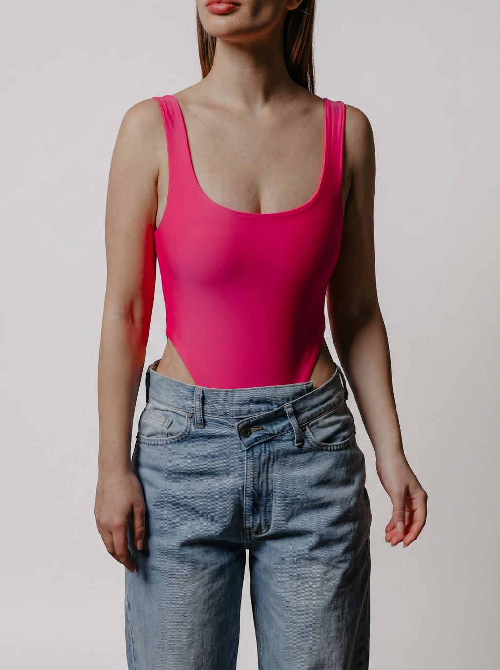 High leg bodysuit in Pink