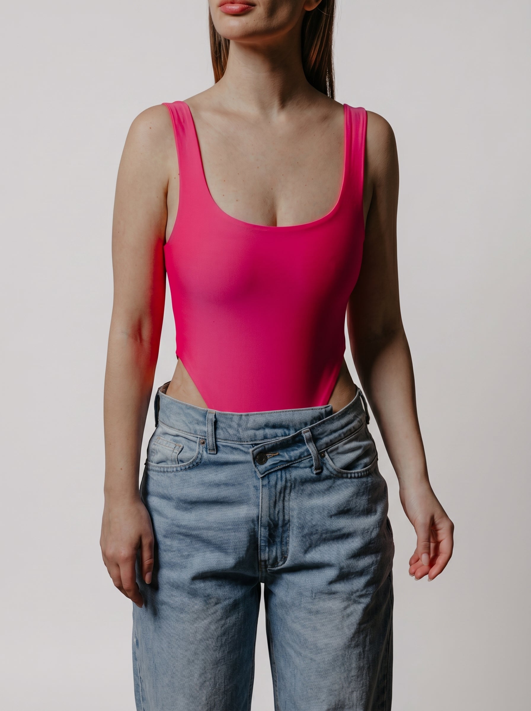 High leg bodysuit in Pink