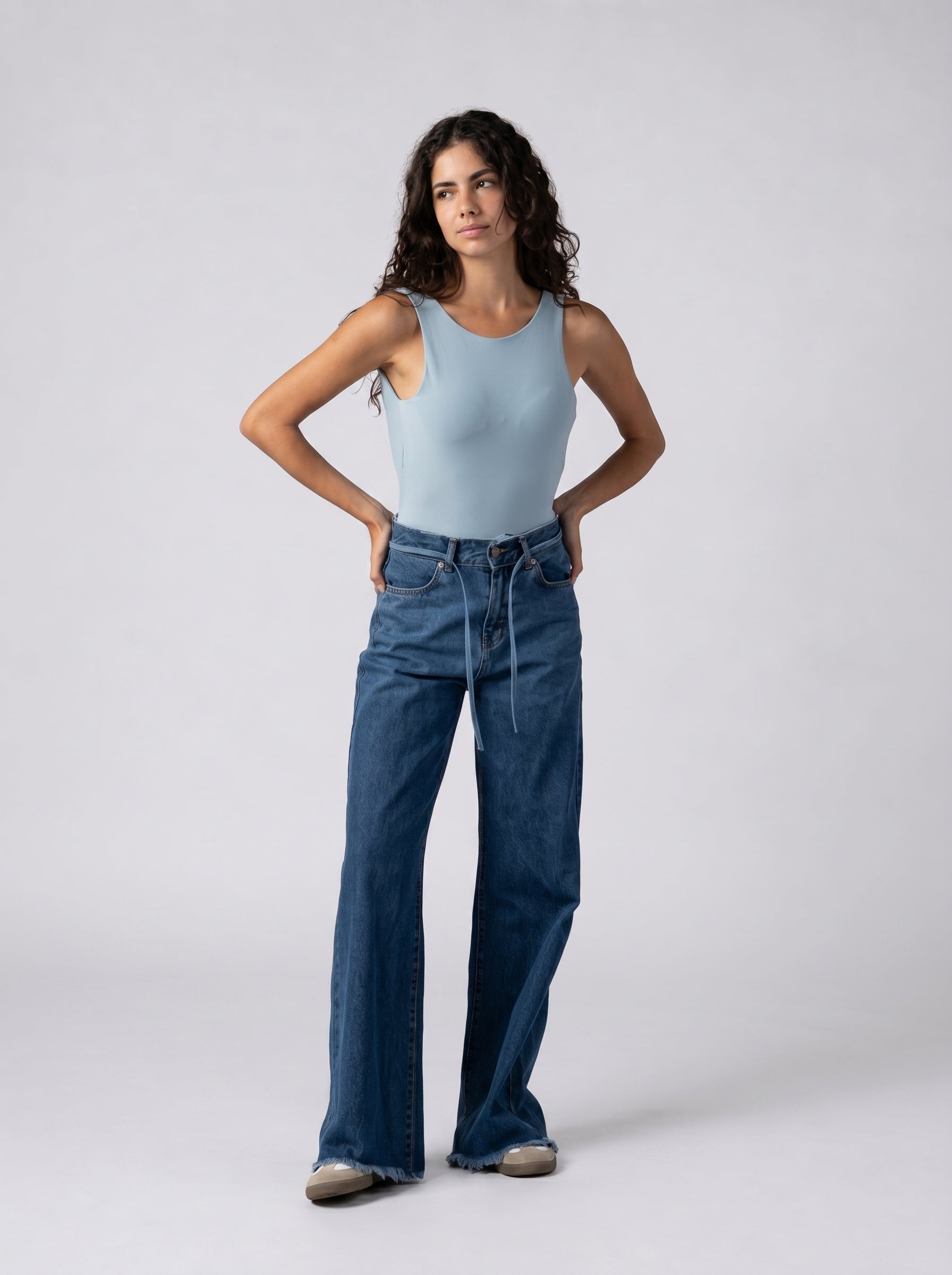 Backless Bodysuit in Baby blue