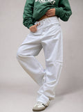 Layered denim in White