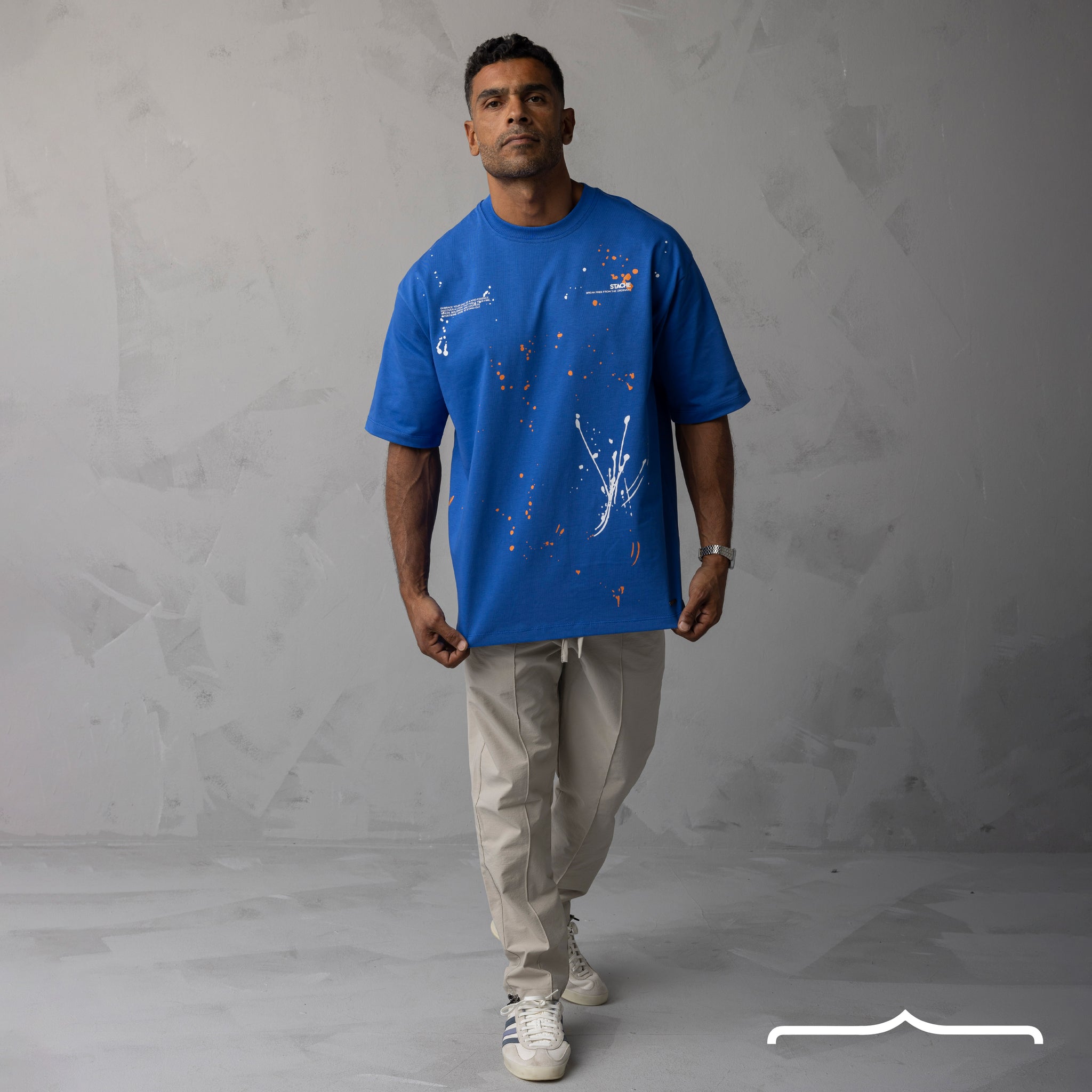 Painted Oversize T shirt in Blue