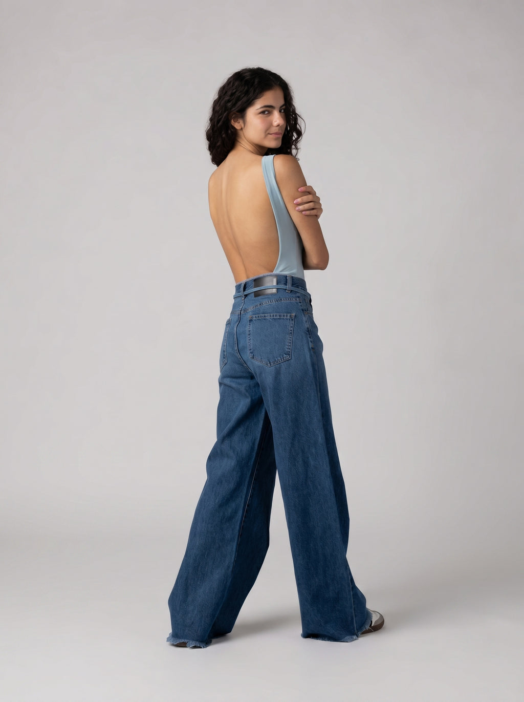 Backless Bodysuit in Baby blue