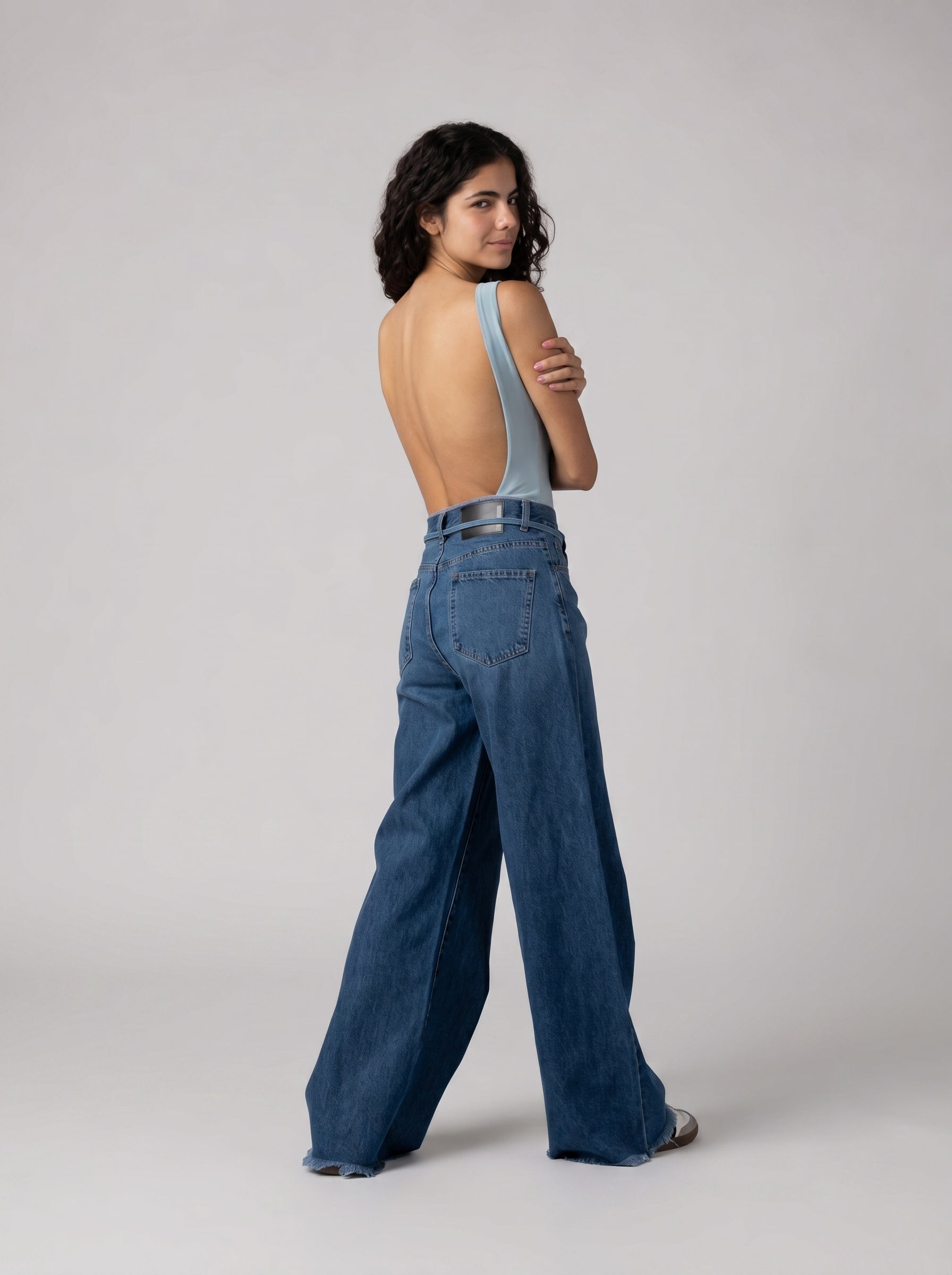 Backless Bodysuit in Baby blue