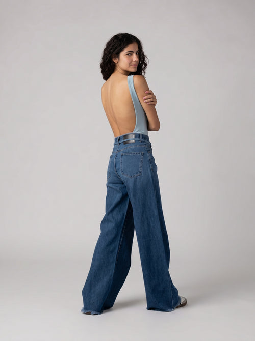 Backless Bodysuit in Baby blue