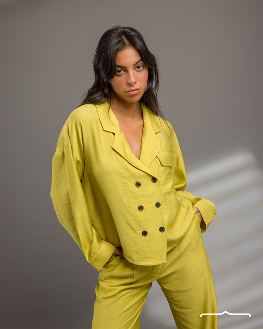 Oversize Suit in Lime Green