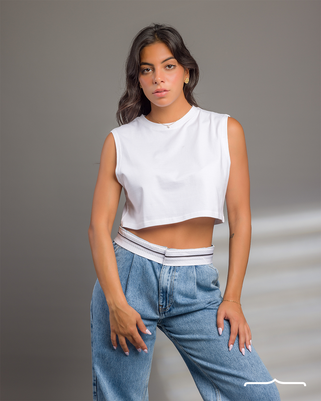 white crop top