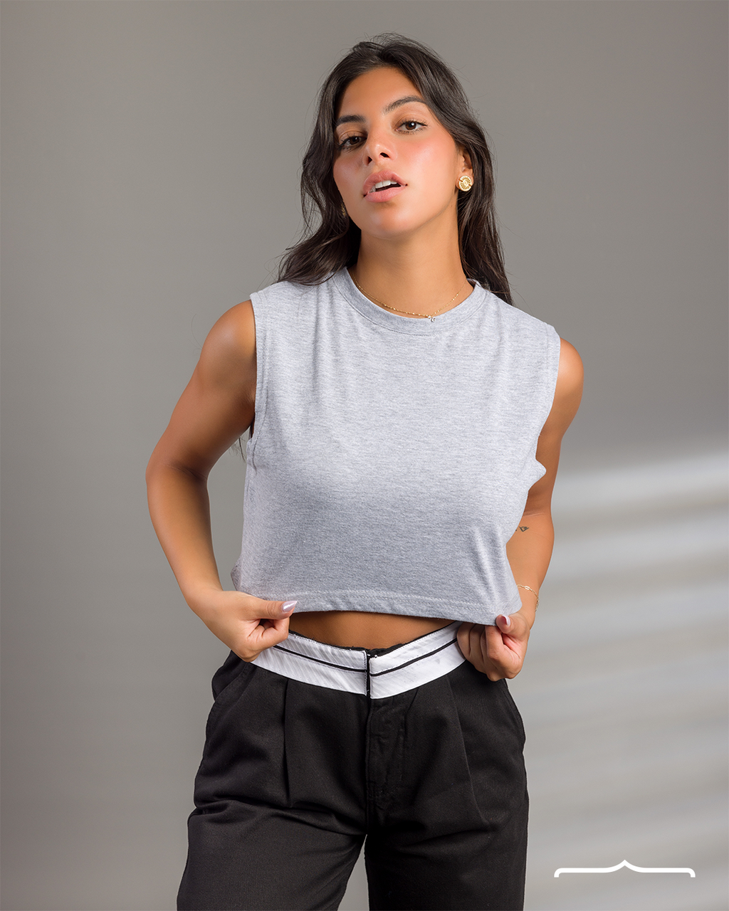 Basic Crop Top in Grey