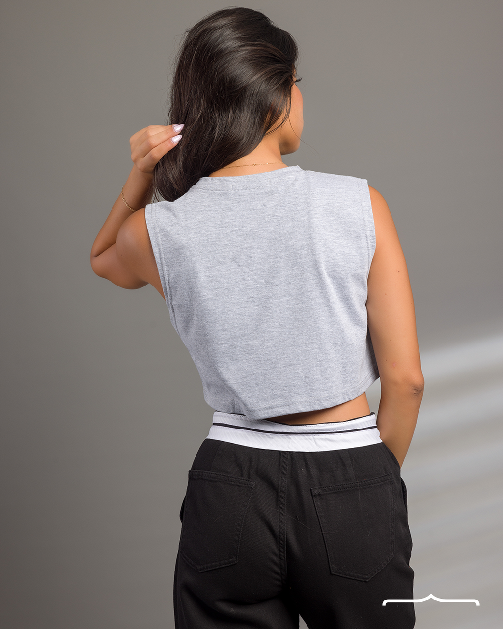 Basic Crop Top in Grey