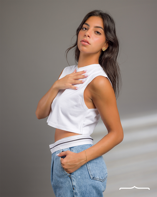 Basic Crop Top in White