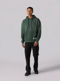 Barcode Washed Hoodie in Green