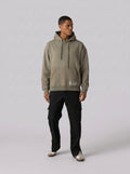 Barcode Washed Hoodie in Olive