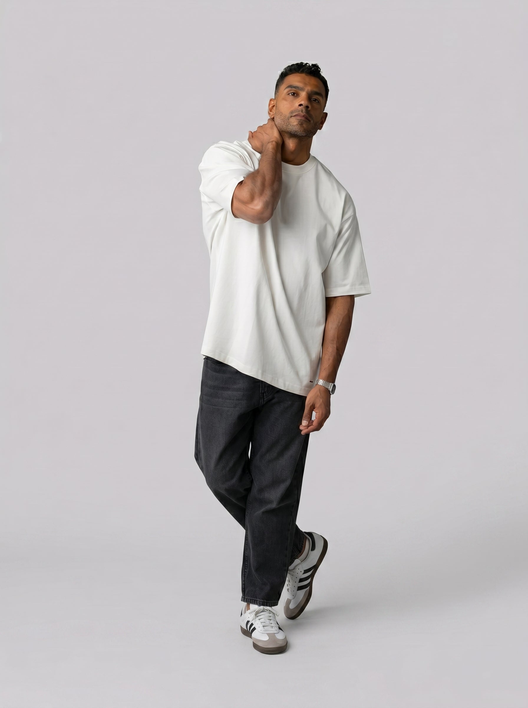 Blurred Oversize T shirt in White