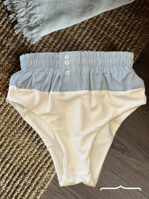 Boxer in Blue and White