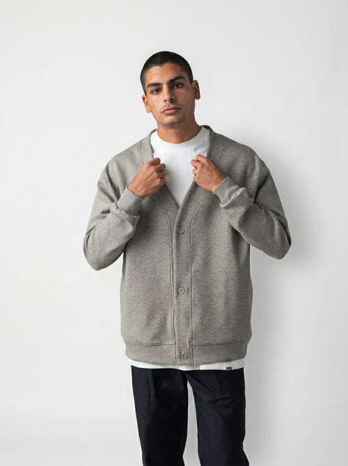 Cardigan with Buttons in Light Grey