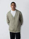 Cardigan with Buttons in Olive