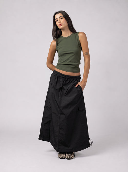 Cargo Adjustable Skirt Black