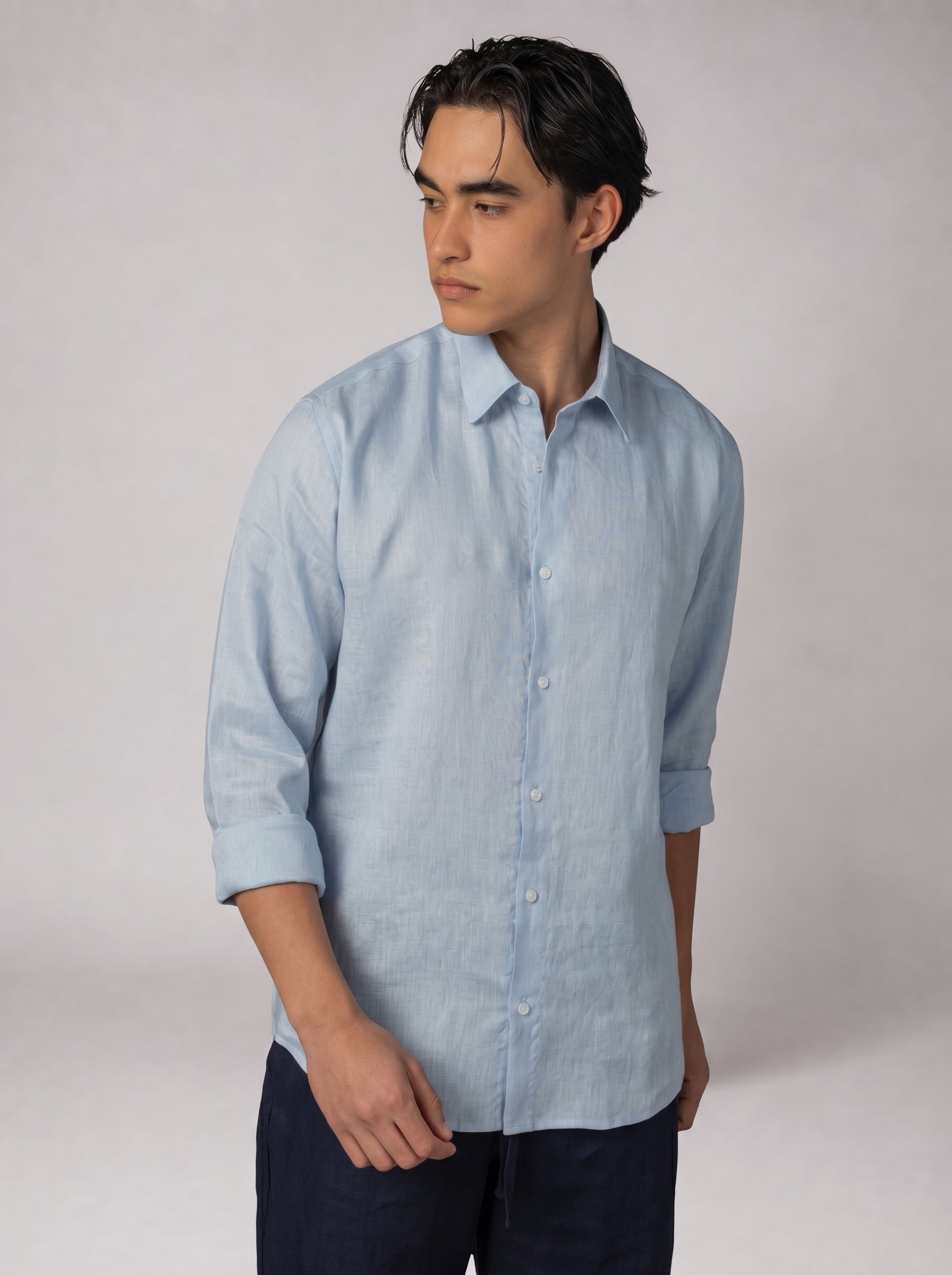 Classic Linen Shirt Volume 3 in Baby Blue