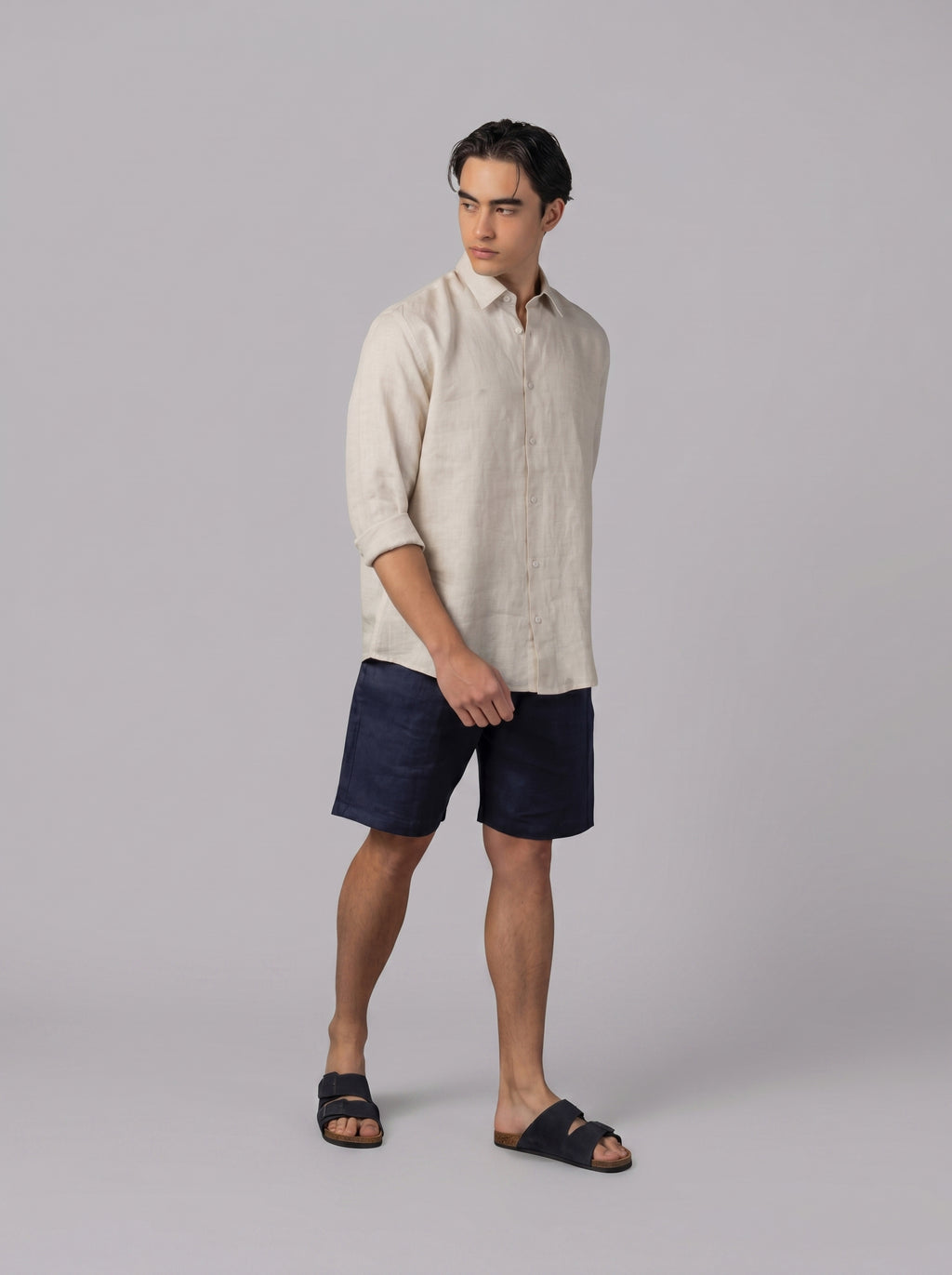 Classic Linen Shirt Volume 3 in Beige