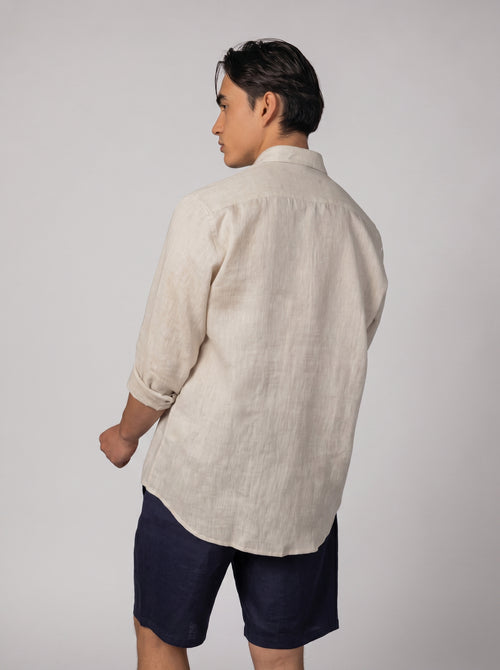Classic Linen Shirt Volume 3 in Beige