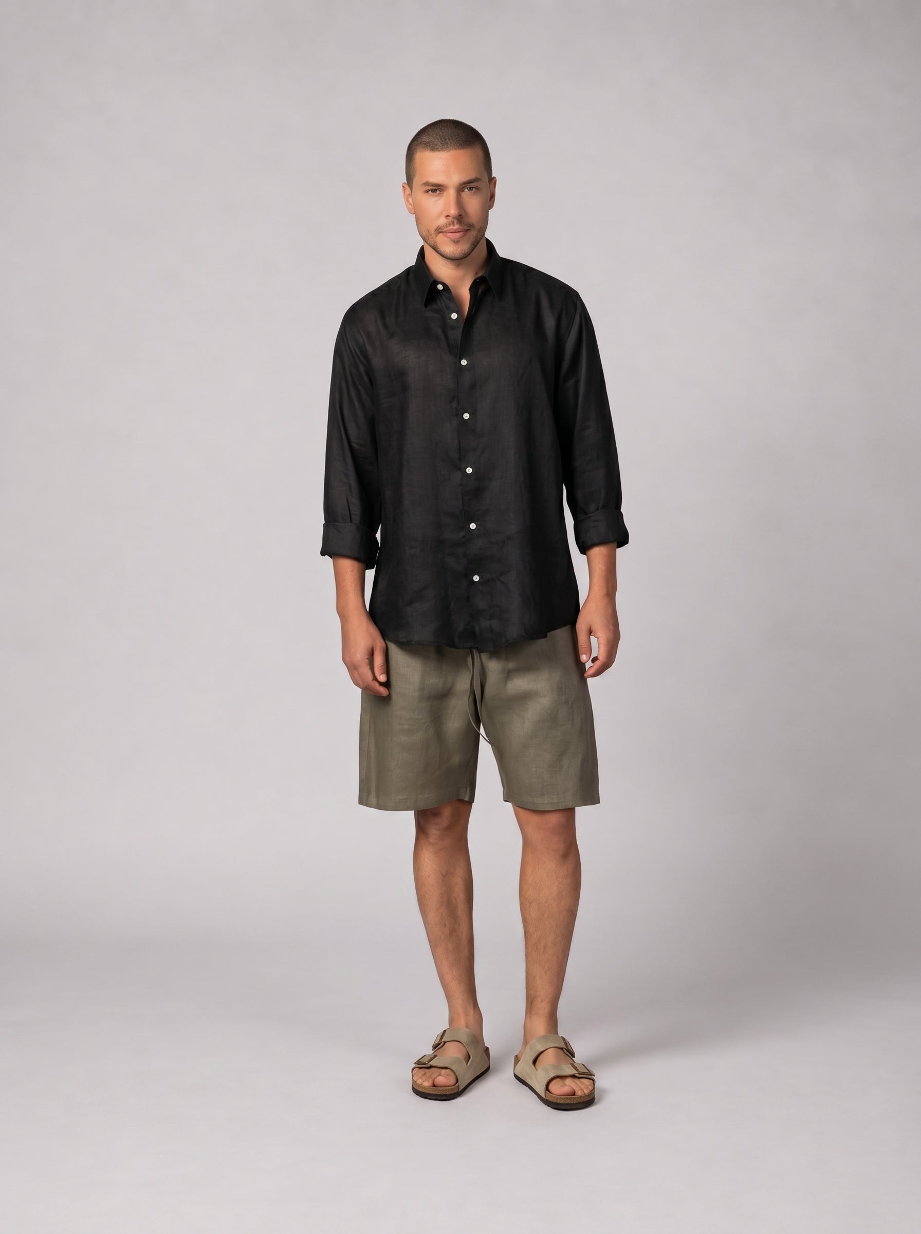 Classic Linen Shirt Volume 3 in Black