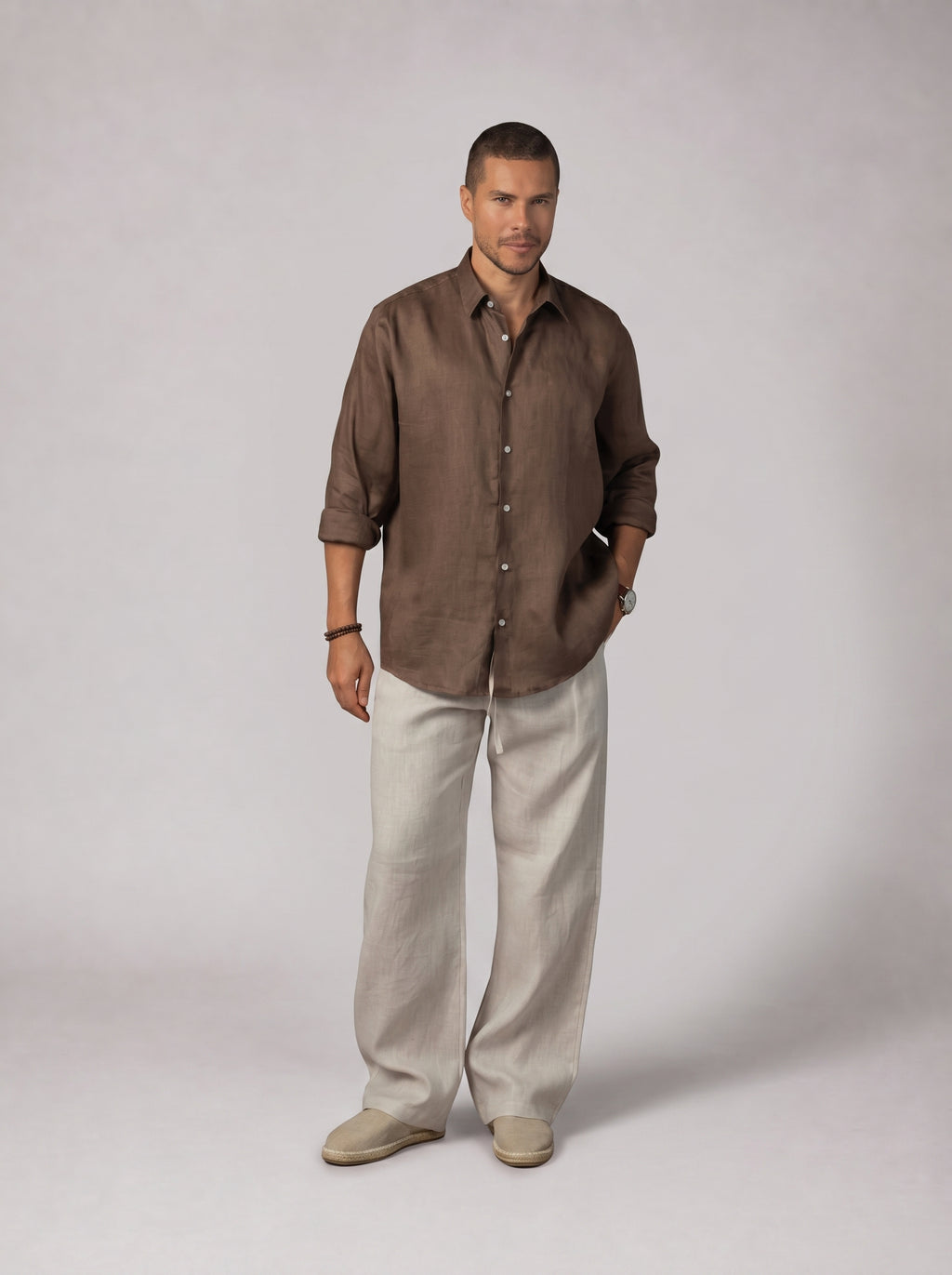 Classic Linen Shirt Volume 3 in Brown