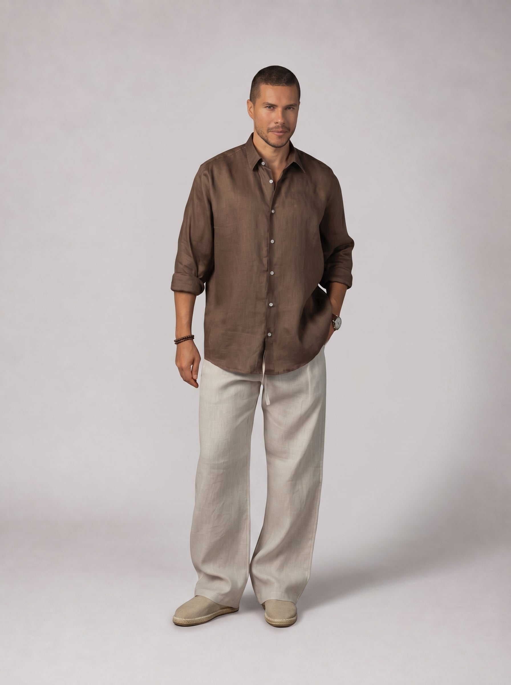 Classic Linen Shirt Volume 3 in Brown