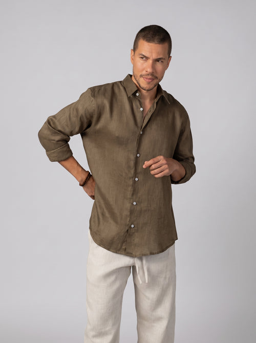 Classic Linen Shirt Volume 3 in Brown