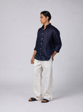 Classic Linen Shirt Volume 3 in Navy Blue
