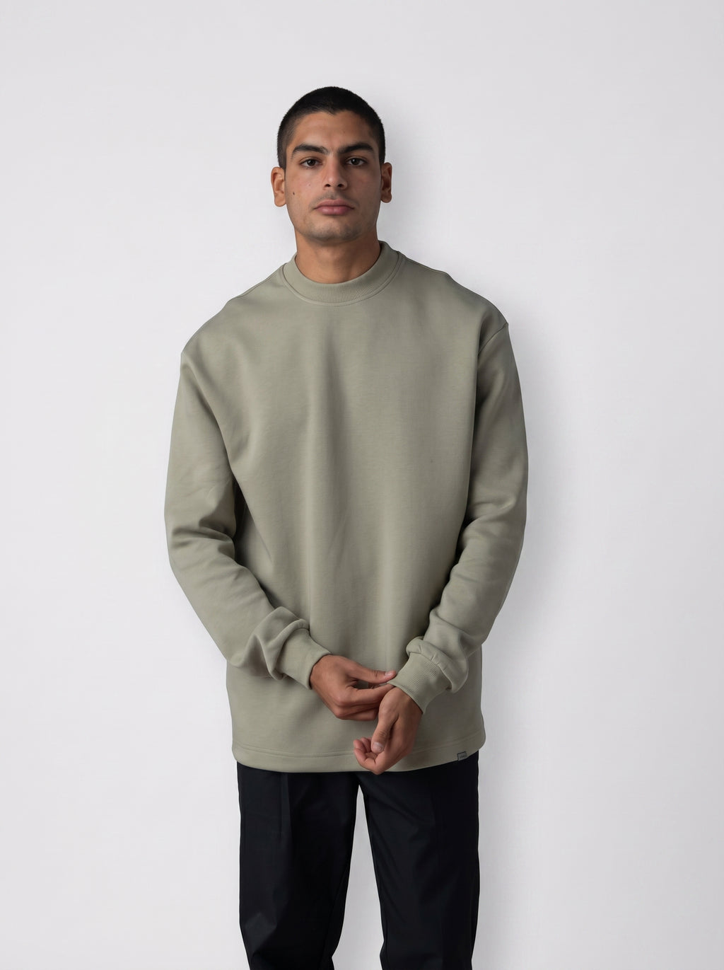 Crew Neck Sweatshirt in Olive Volume 2