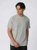Crew neck Striped Knit T-Shirt in Grey