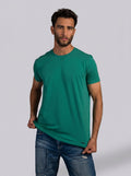 Curved Back O-Neck T-shirt in Green
