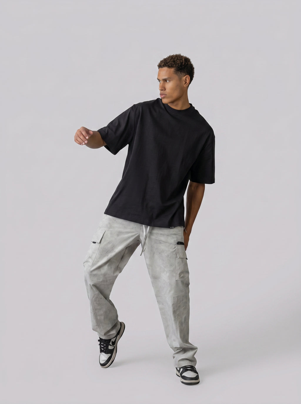 Dalmatian Sketch Oversized T-shirt in Black