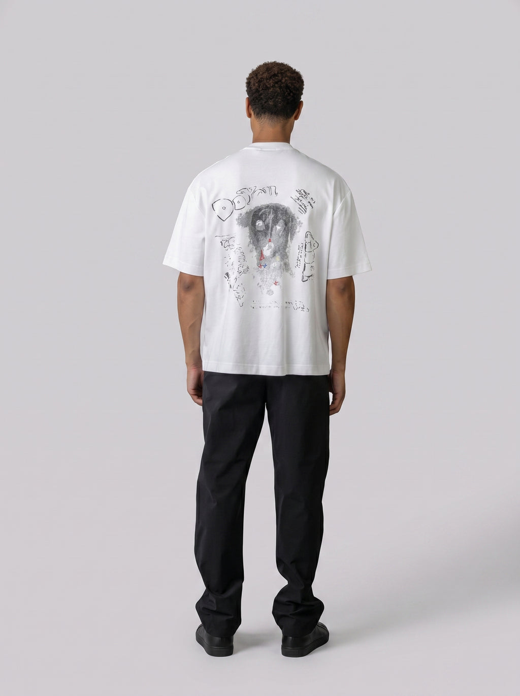 Dalmatian Sketch Oversized T-shirt in White