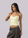 Drapé Slip Top in Butter Yellow