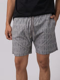 Fish Skull Print Swim Short in Grey