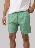 Fish Skull Print Swim Short in Lime Green