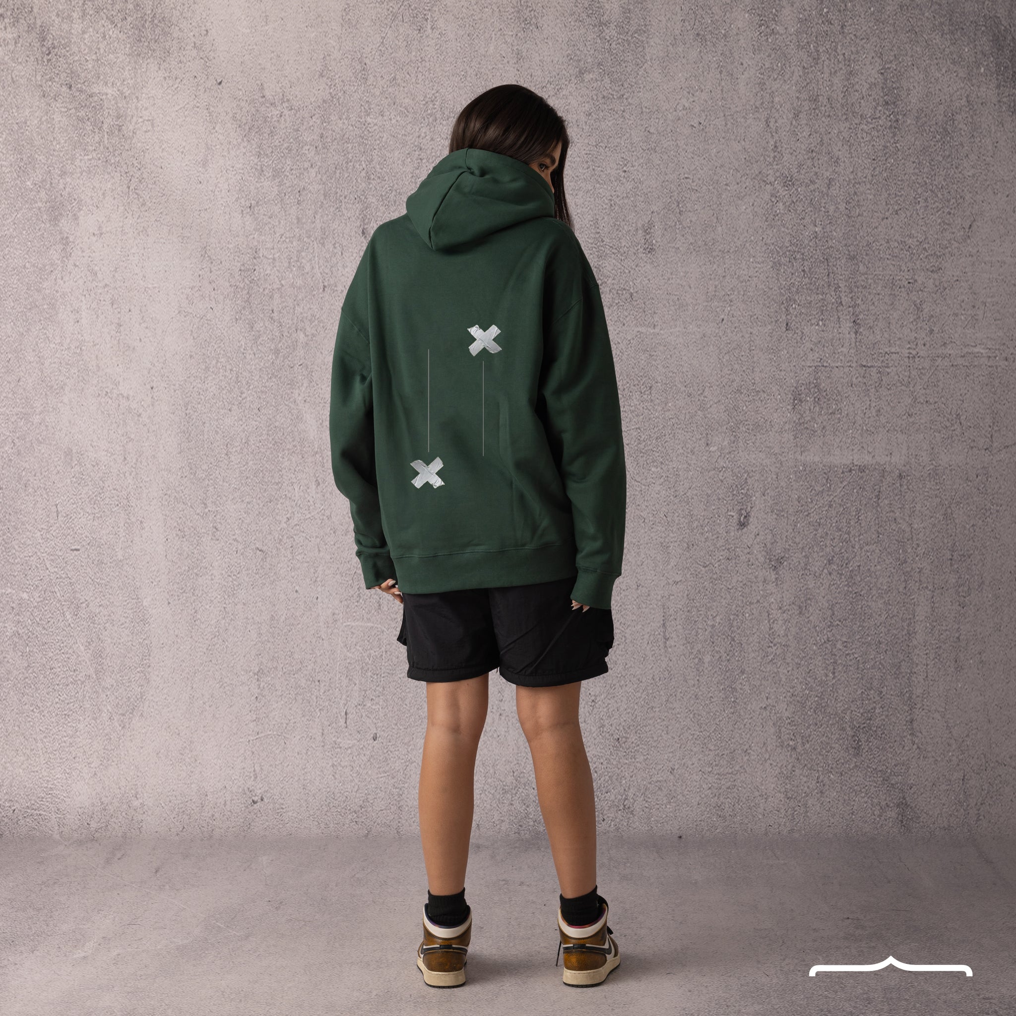 X sign hoodie in Green