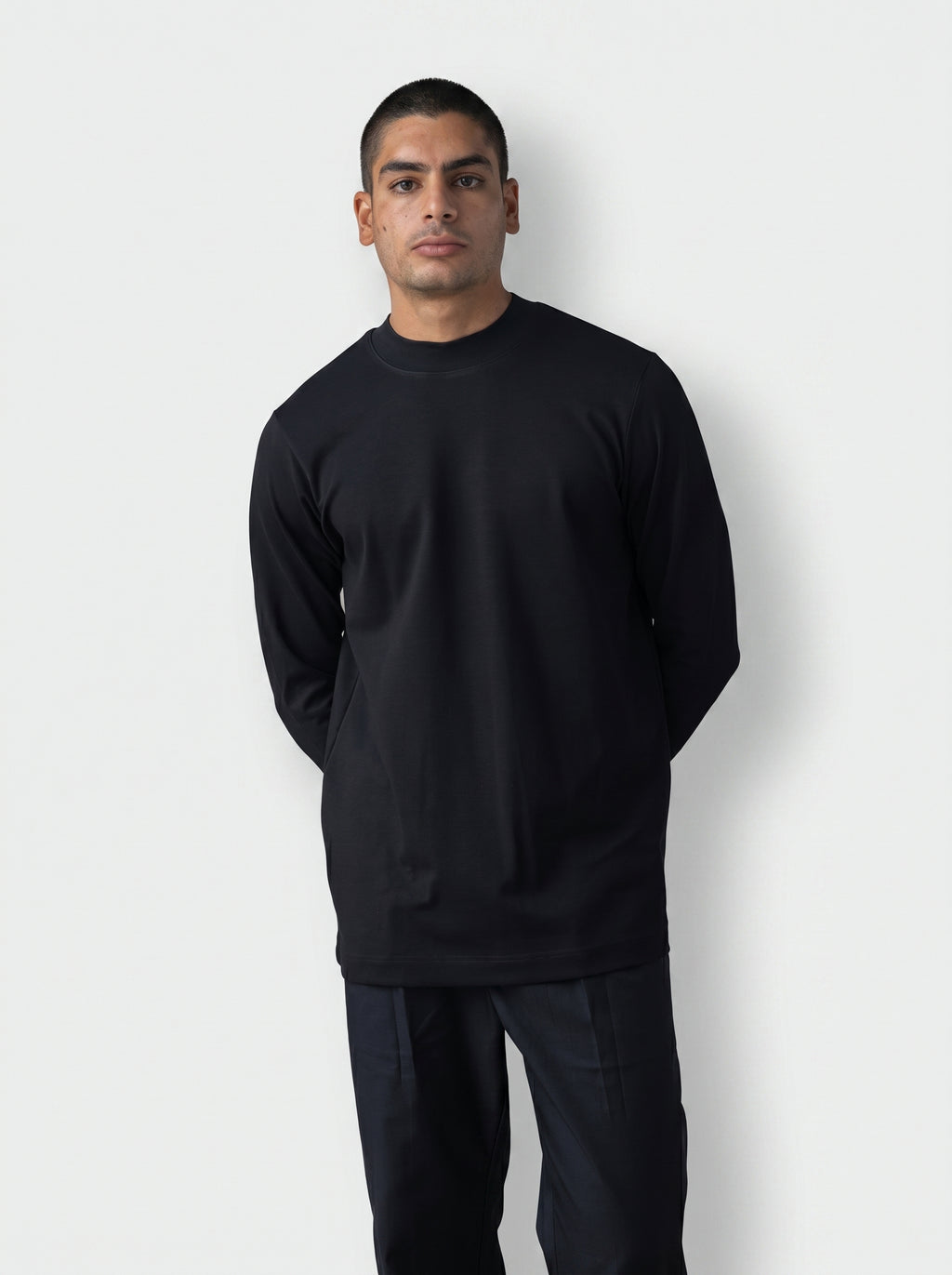 Half Neck Jumper in Black