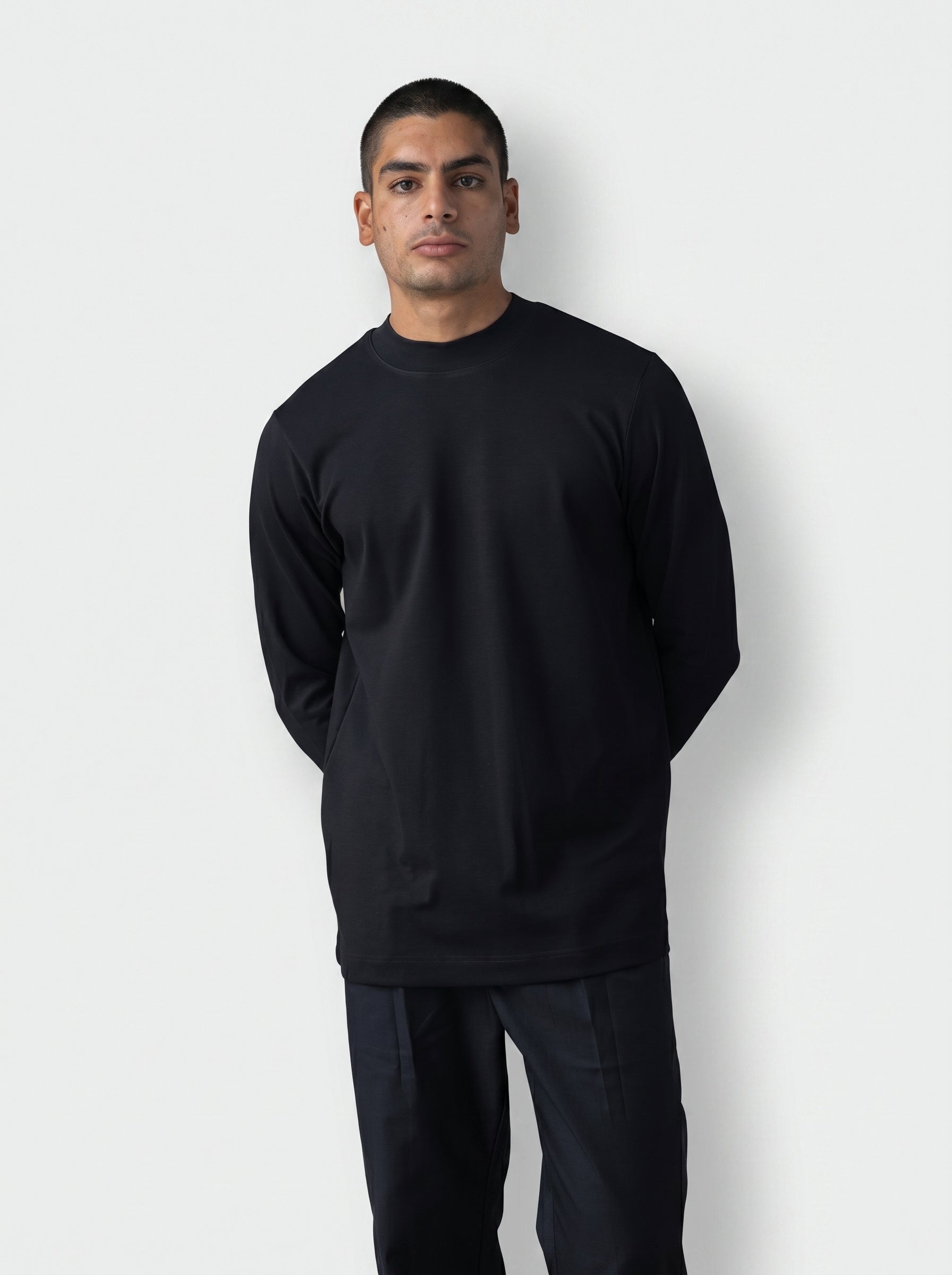 Half Neck Jumper in Black