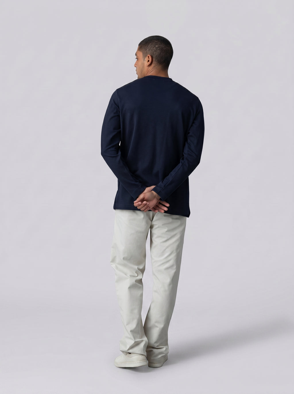 Half Neck Jumper in Navy Blue