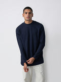 Half Neck Jumper in Navy Blue