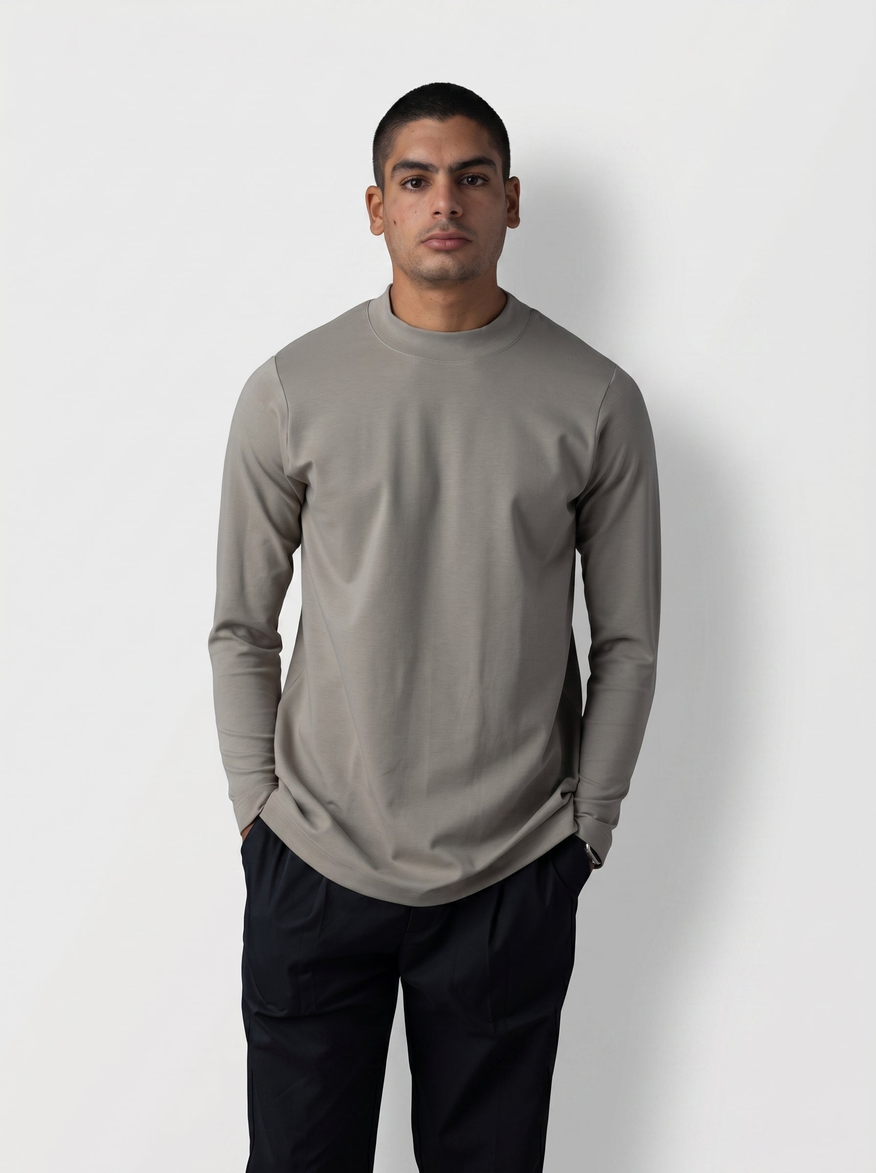 Half Neck Jumper in Olive