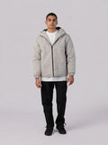 Hooded Puffer Waterproof Jacket in Light grey