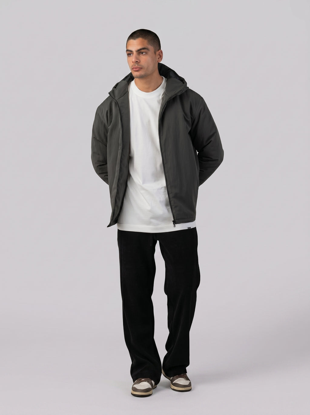 Hooded Puffer Waterproof Jacket in Olive