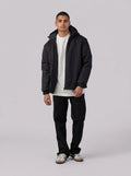 Hooded Puffer Waterproof Jacket in black