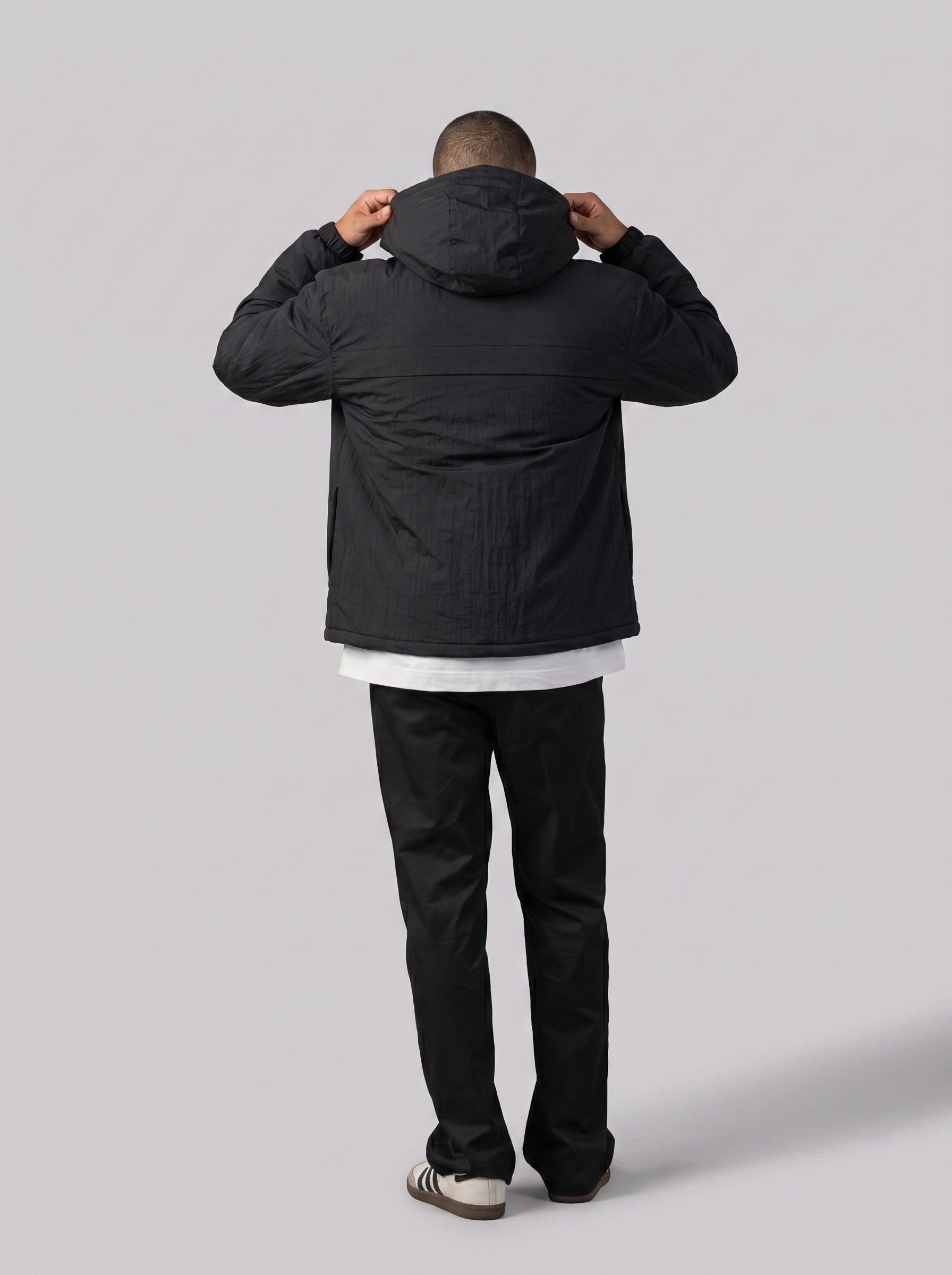 Hooded Puffer Waterproof Jacket in black
